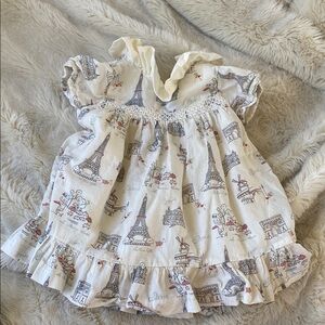 Janie and Jack Charming Eiffel Tower Print Dress. 6-12 months